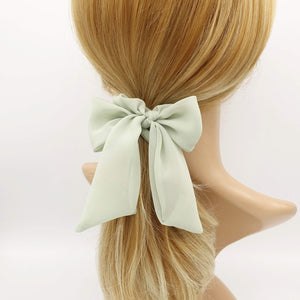 VeryShine scrunchies/hair holder Mint neutral chiffon bow knot scrunchies basic casual hair tie for women