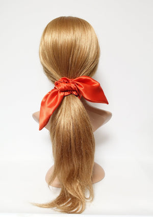 VeryShine scrunchies/hair holder Oragne glossy satin tail scrunchies knot hair scrunchie