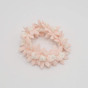 VeryShine scrunchies/hair holder Peach pink pastel flower petal scrunchies hair elastic scurnchie for women
