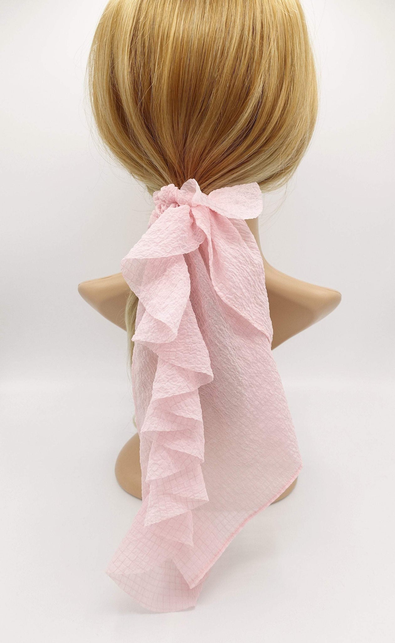 VeryShine scrunchies/hair holder Pink embossed can can ruffle elastic scrunchies