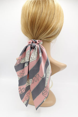 VeryShine scrunchies/hair holder Pink satin tassel rope print scrunchies wing knot hair elastic glossy scrunchy