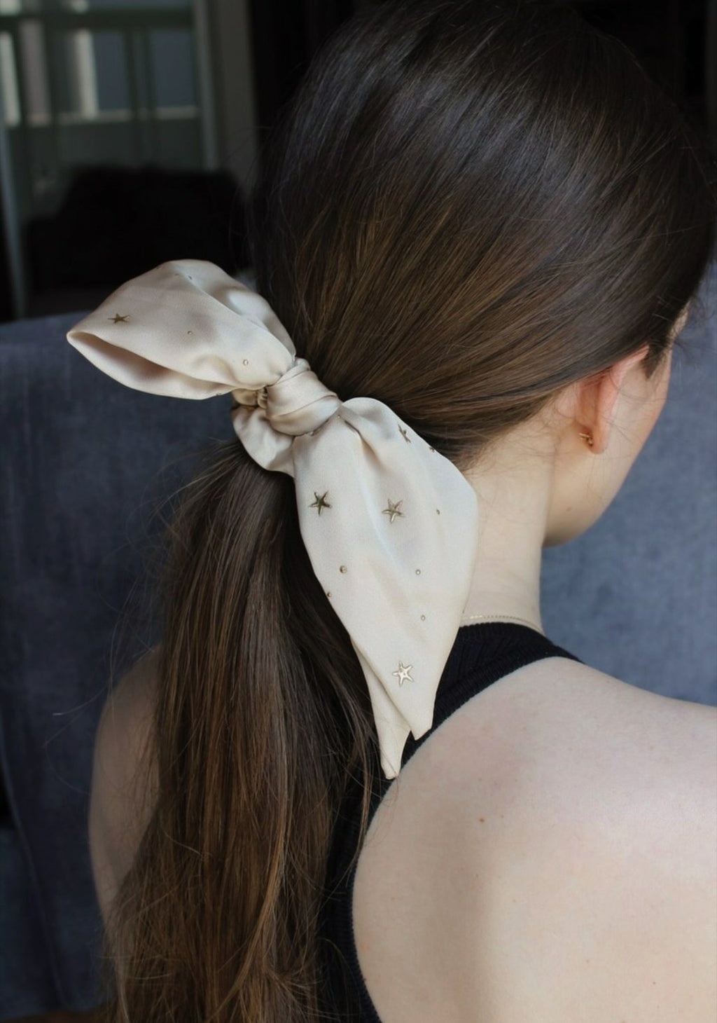 VeryShine scrunchies/hair holder satin bow knot scrunchies star dot embellished hair tie scrunchie women hair accessory