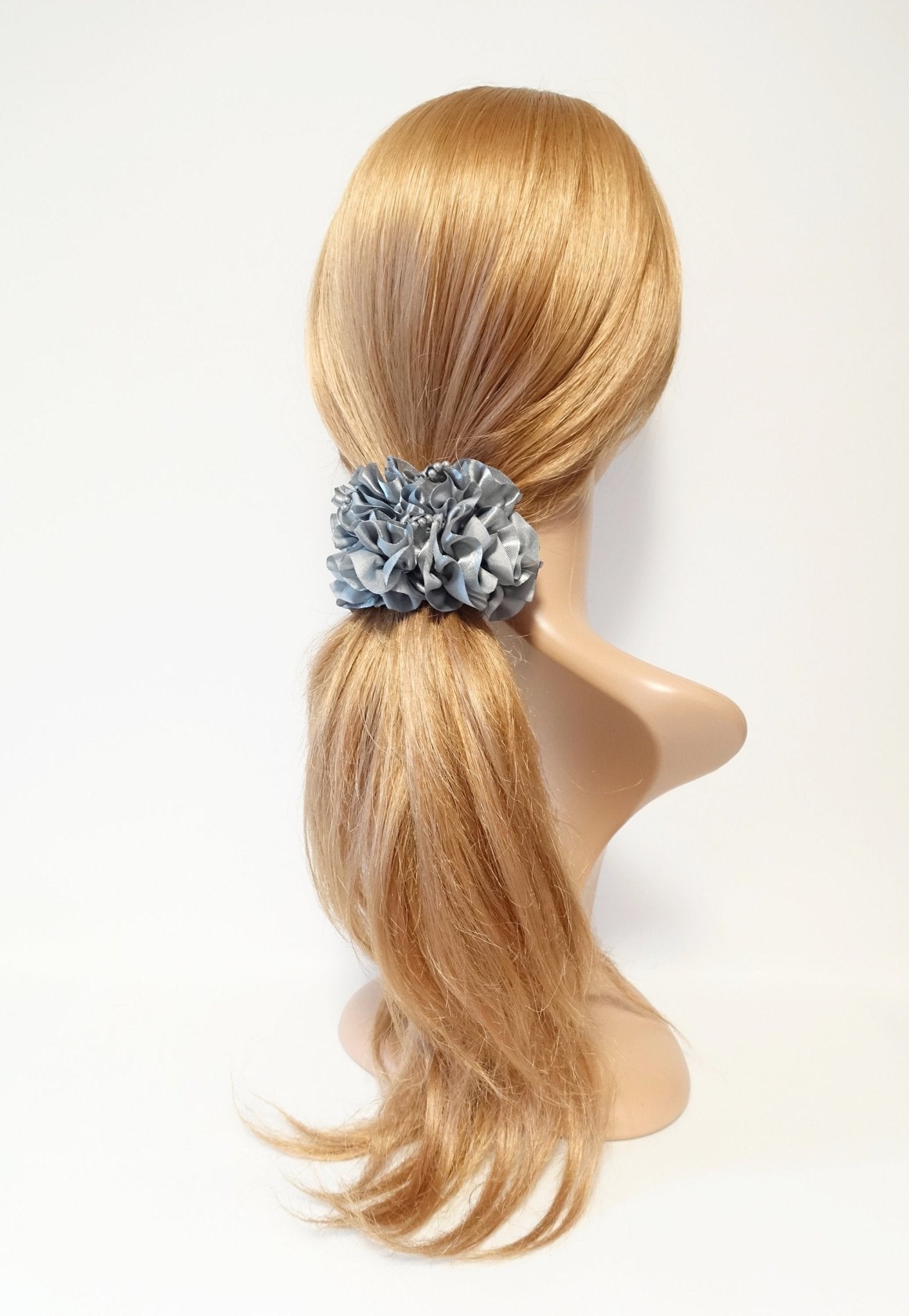 VeryShine scrunchies/hair holder satin fabric ruffle wave scrunchies elastic hair tie ponytail holder scrunchie
