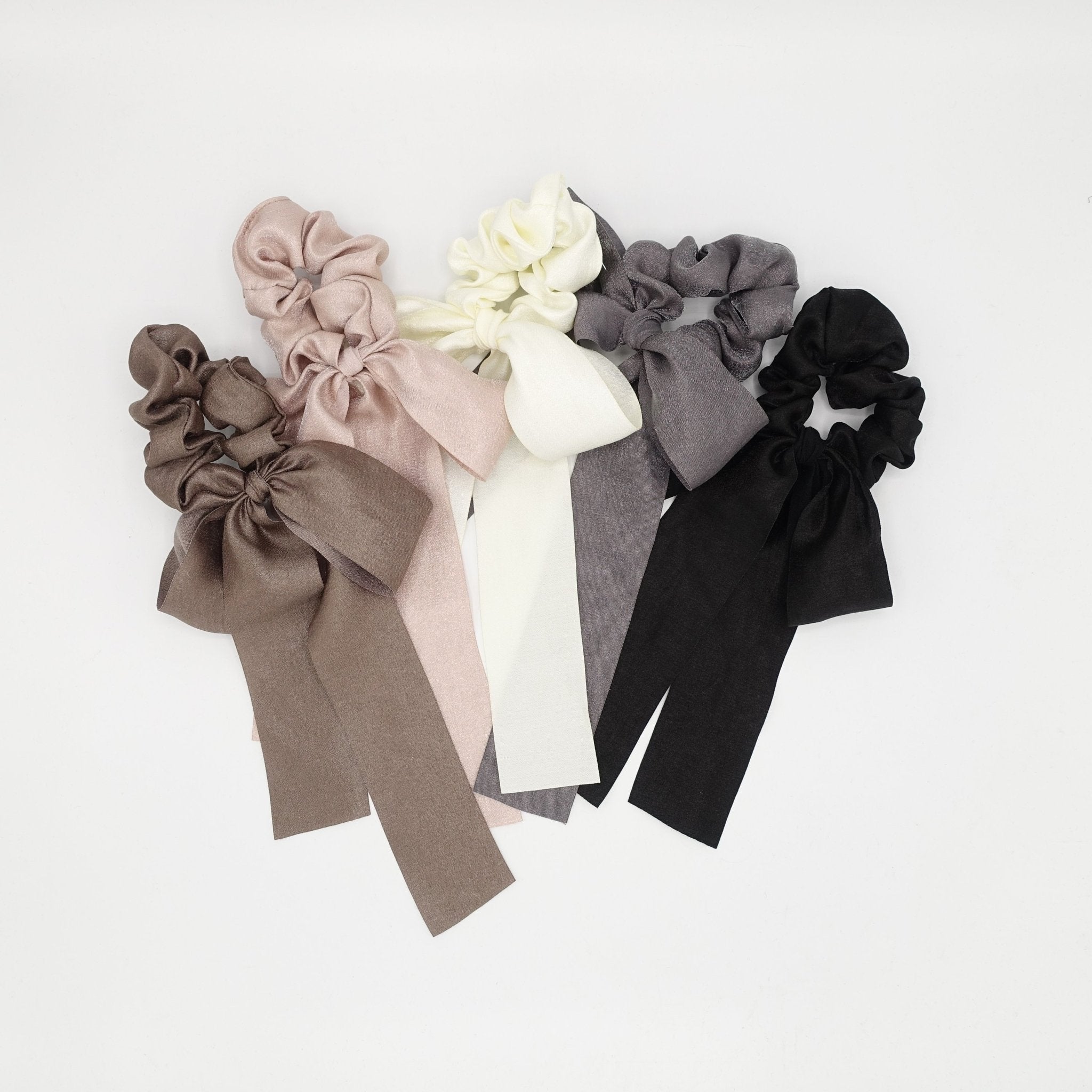 VeryShine scrunchies/hair holder shimmer fabric tail scrunchies  bow knot hair elastic for women