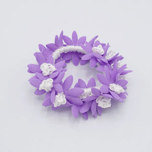 VeryShine scrunchies/hair holder Violet pastel flower petal scrunchies hair elastic scrunchies for women