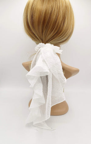 VeryShine scrunchies/hair holder White embossed can can ruffle elastic scrunchies