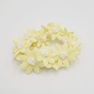 VeryShine scrunchies/hair holder Yellow pastel flower petal scrunchies hair elastic scurnchie for women