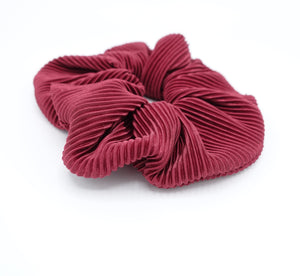 VeryShine Scrunchies Red wine glossy pleated fabric scrunchies women hair elastic scrunchie