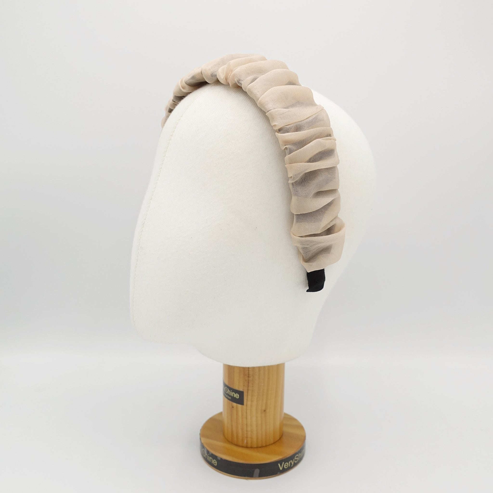 VeryShine sheer pleats headband Cupro see-through pleated hairband translucent Spring Summer headband for women