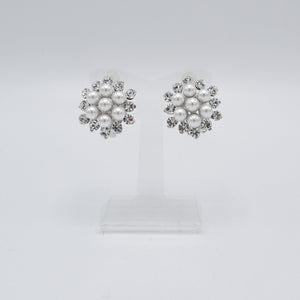 VeryShine snow flower Pearl rhinestone earring for bride