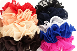 VeryShine Solid color Sheer Chiffon scrunchie Fabric Hair Tie scrunchy Elastic Band in women scrunchies accessory
