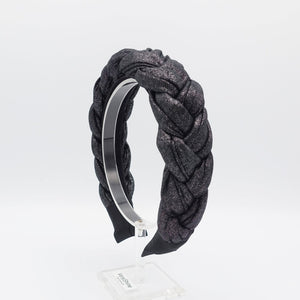 VeryShine solid glittering fabric braided headband stylish women plaited hairband hair accessory