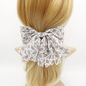 VeryShine stem print chiffon hair bow layered feminine style hair accessory