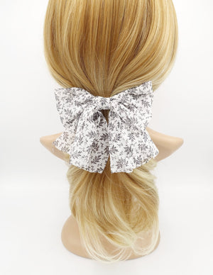 VeryShine stem print chiffon hair bow layered feminine style hair accessory