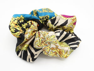 VeryShine stylish oversized scrunchies multi pattern print hair scrunchie for women