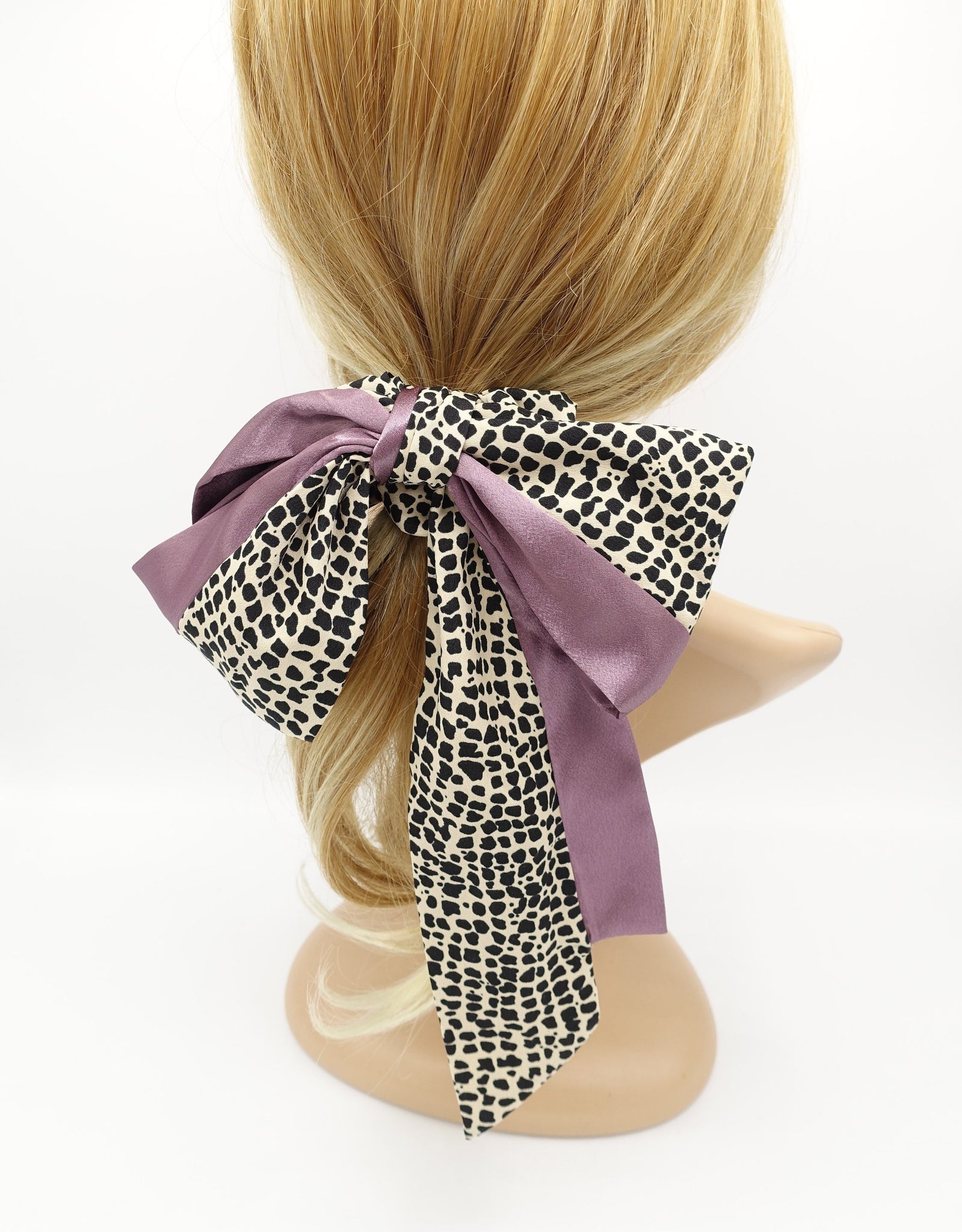 tail knot scrunchies animal print satin solid mix hair tie stylish hair accessory for women - veryshine.com