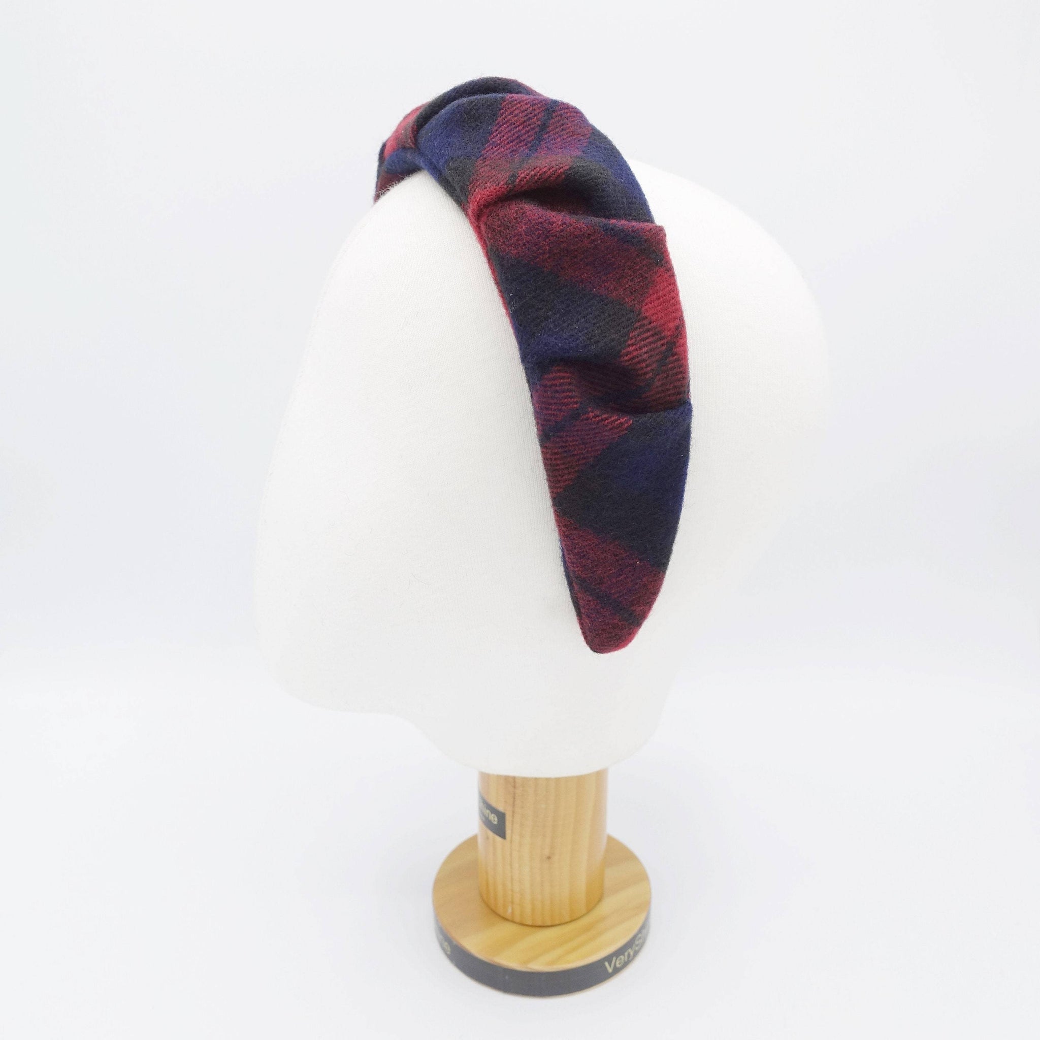 VeryShine tartan headband plaid check woolen Fall Winter hair accessory for women
