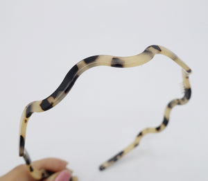 VeryShine thin headband cellulose acetate wave bow comb hairband