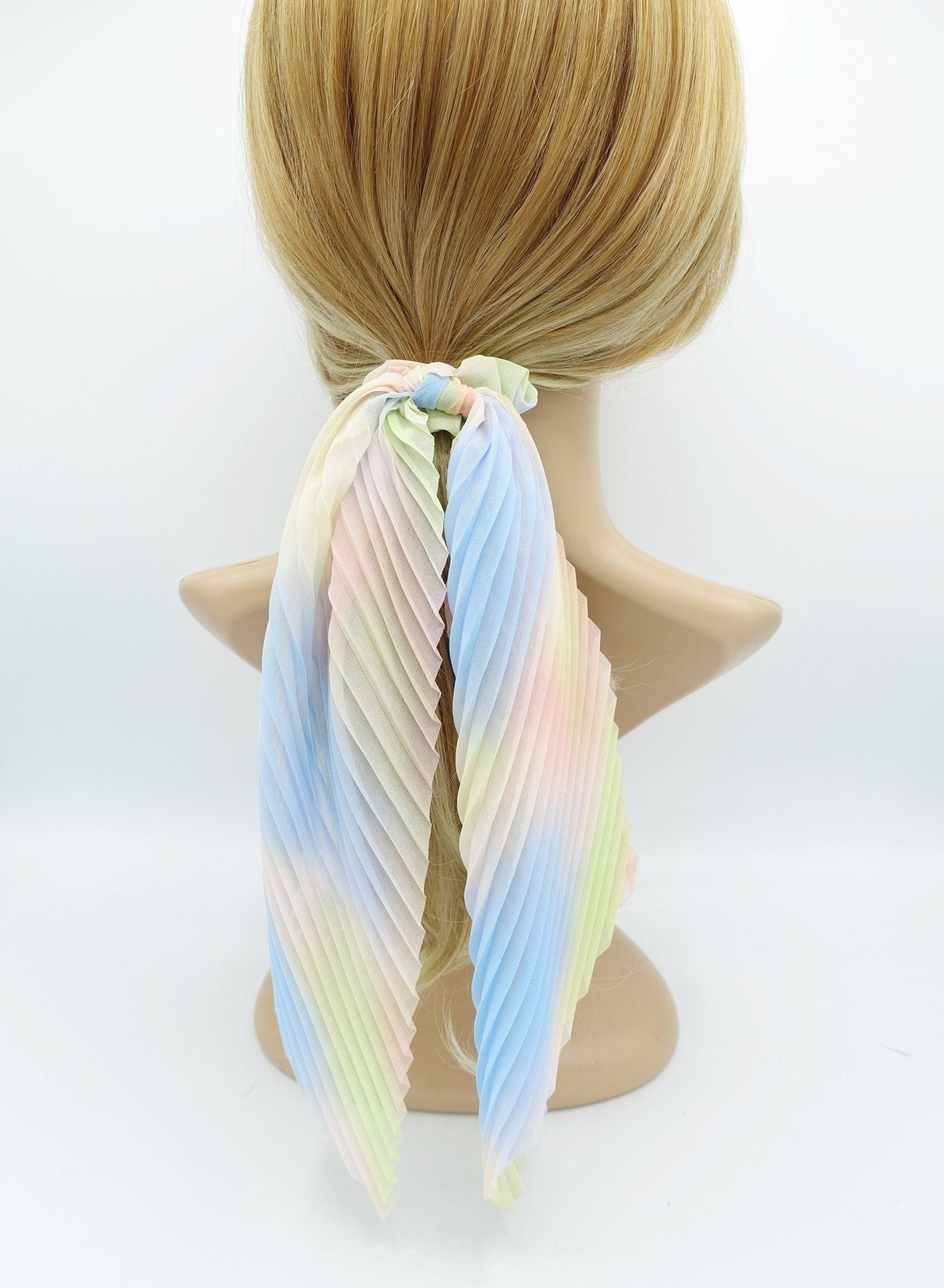 VeryShine tie dye scrunchies chiffon bow long tail scarf hair tie scrunchie women hair accessory