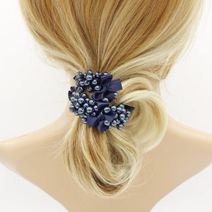 VeryShine tiny bow knot sleek ball decorated ponytail holder beaded hair tie scrunchies women hair accessories