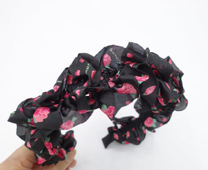 VeryShine tiny floral ruffle wave headband