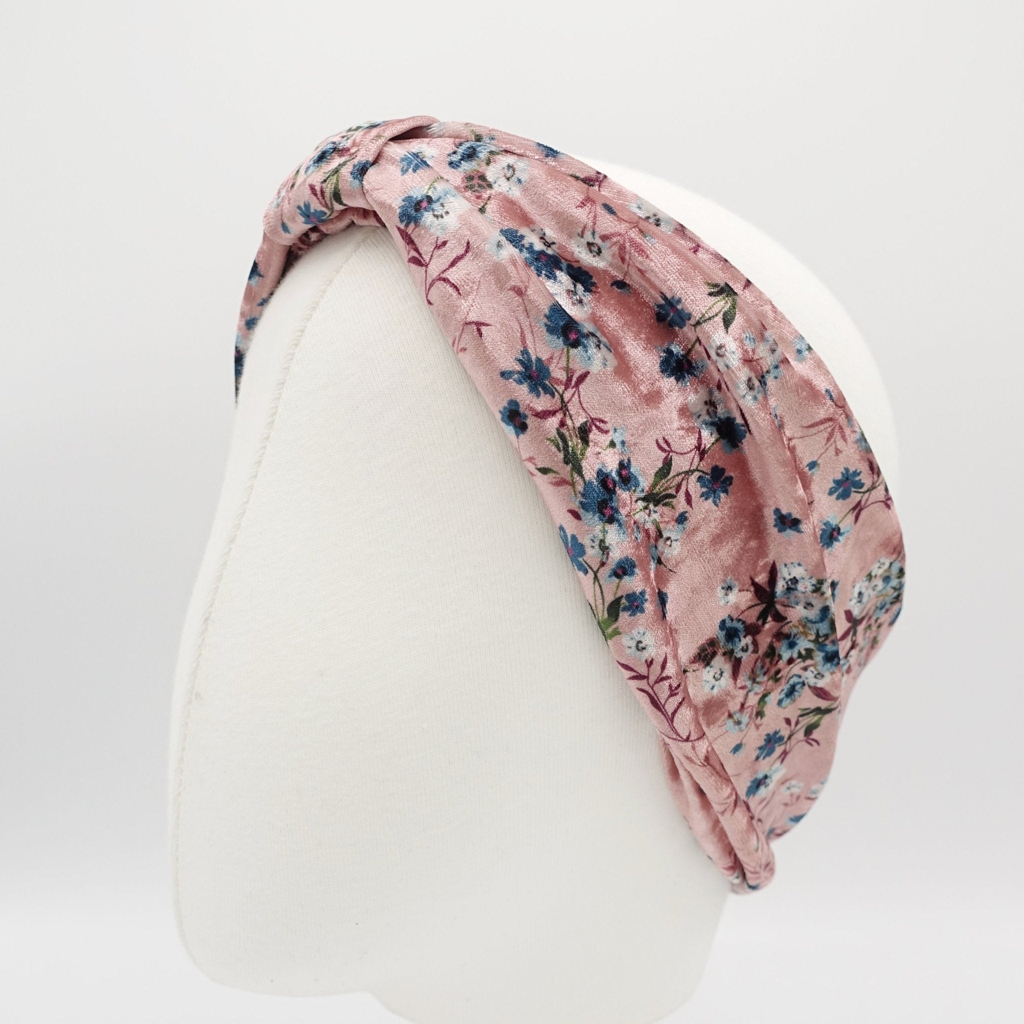 VeryShine tiny flower print velvet headband floral elastic hair turban hair accessory for women