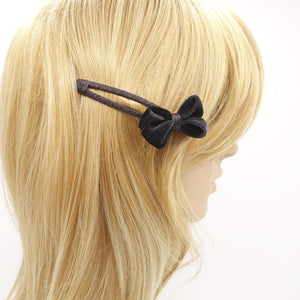 VeryShine tiny velvet bow snap hair clip