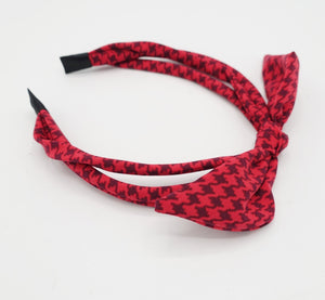 VeryShine triple strand headband houndstooth check bow knot thin hairband women hair accessory