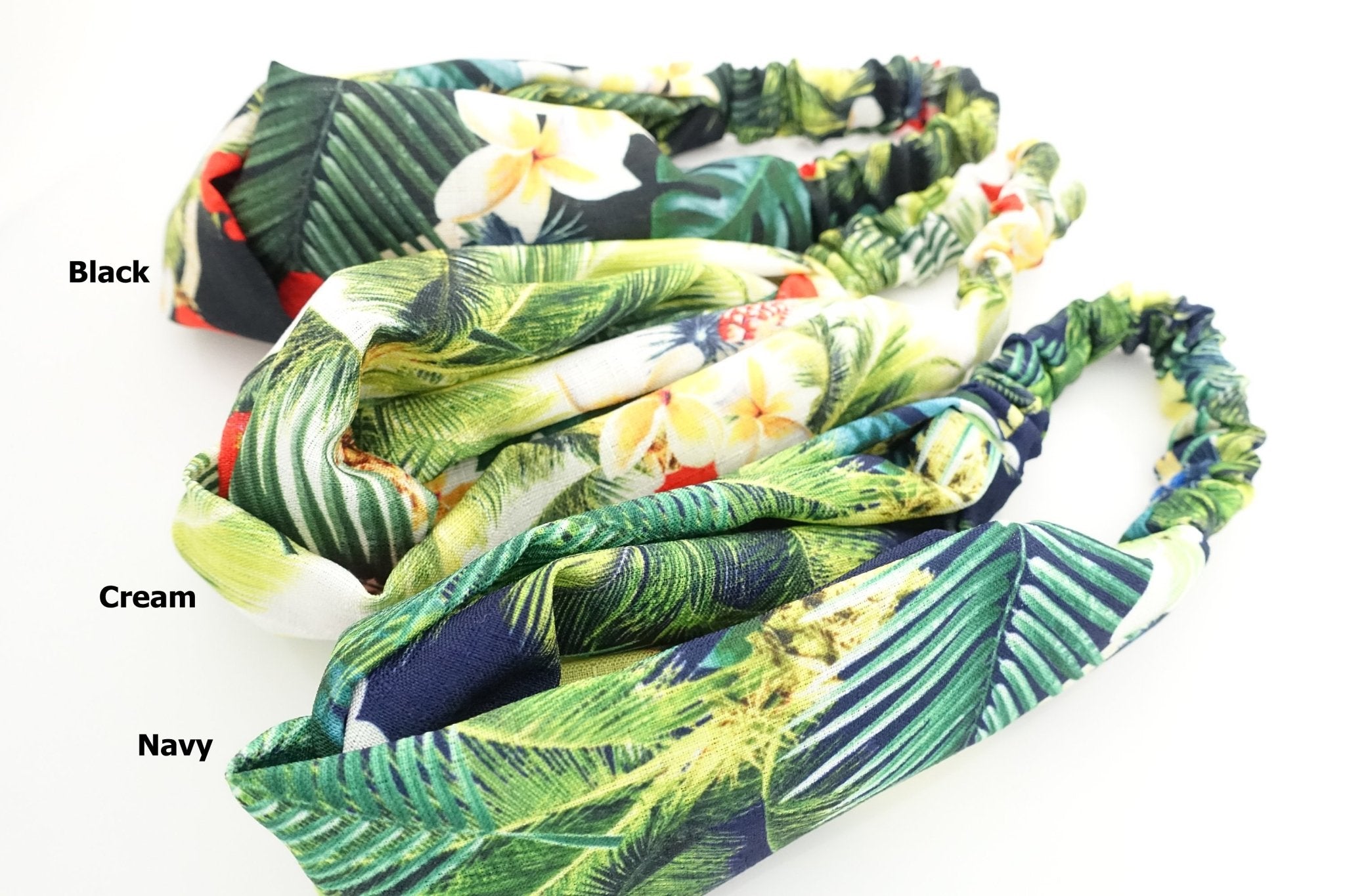 VeryShine tropical flower plant headband polyester linen cross holiday vacation hairband hair accessory for woman