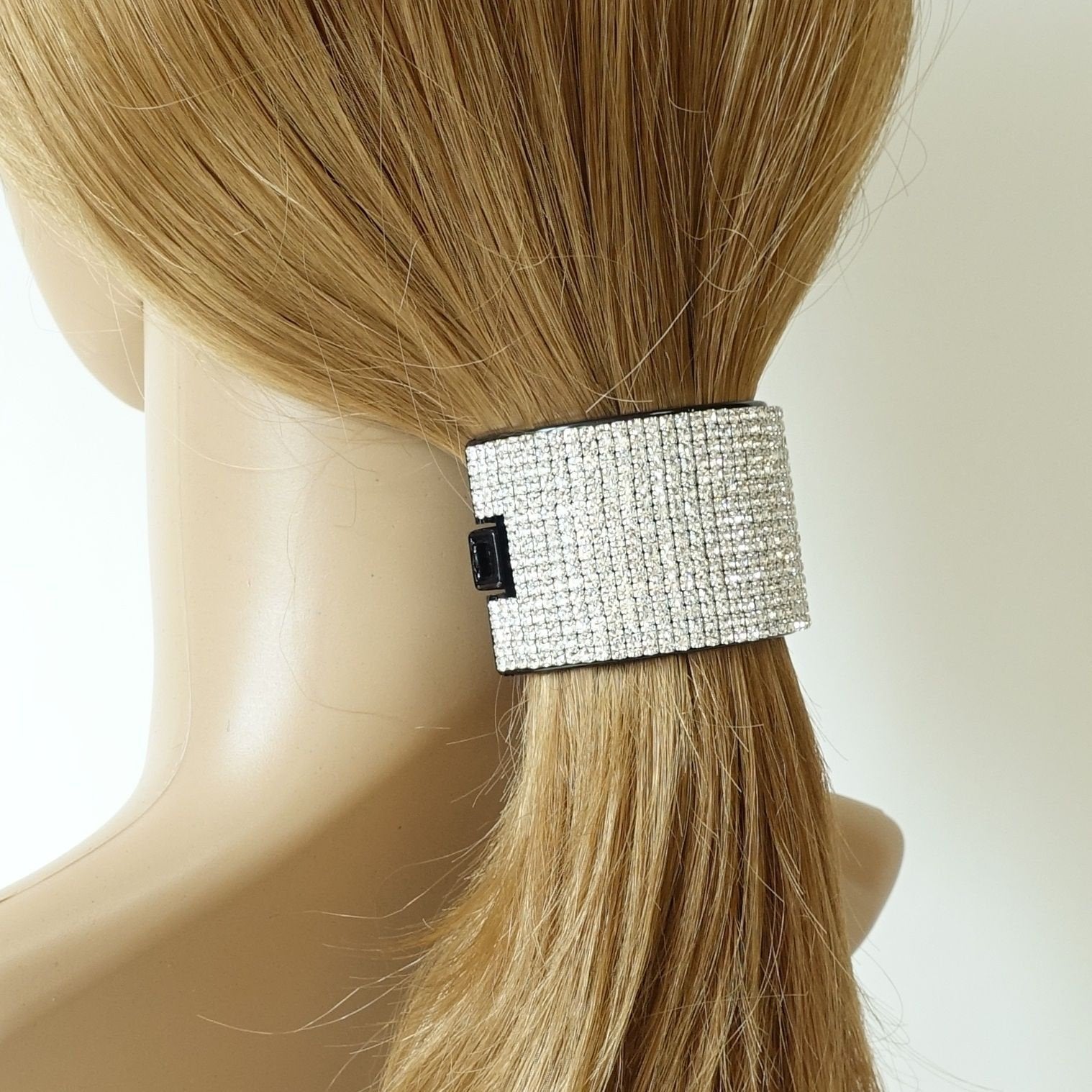 VeryShine tunnel shape rhinestone decorated ponytail clip women hair accessory