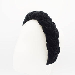VeryShine velvet braided headband silk velvet hairband luxury plaited hair accessory