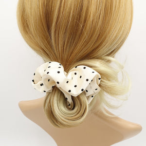 VeryShine velvet dot satin scrunchies gloss hair elastic hair tie women hair accessory