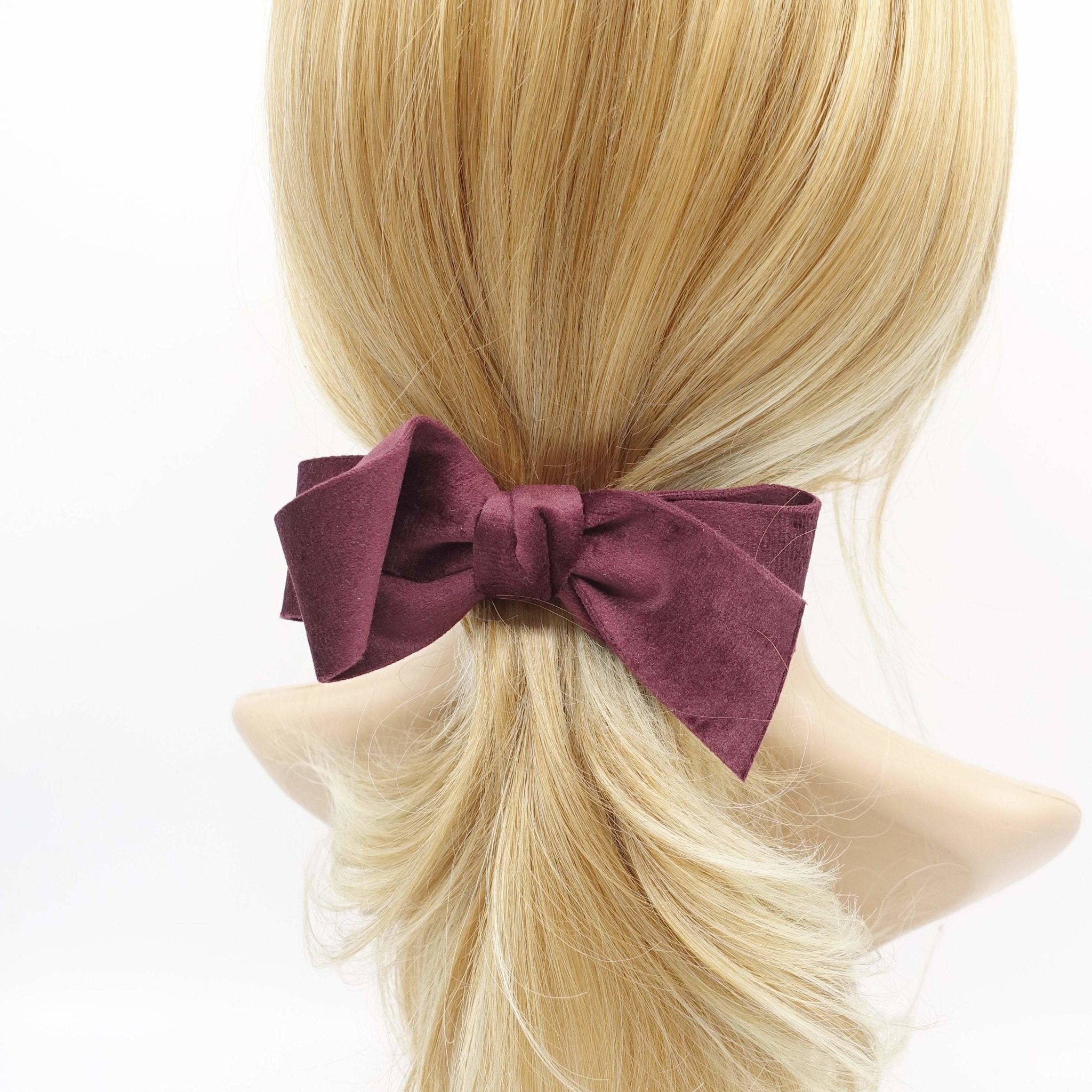 VeryShine velvet hair bow curved asymmetric double-faced hair accessory for women