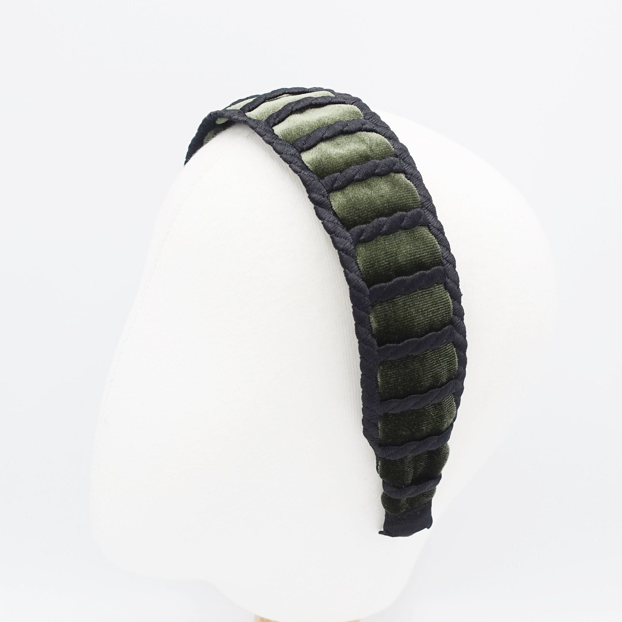 VeryShine velvet headband rectangle frame embellished hairband unique Fall Winter hair accessory for women
