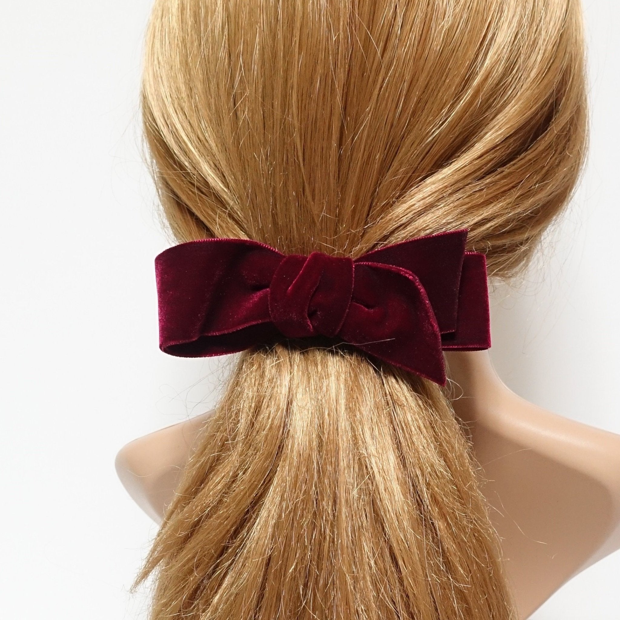 VeryShine velvet layer bow diagonal end simple stylish women bow french barrette hair alligator clip