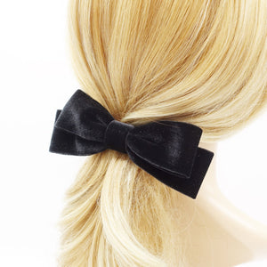 VeryShine velvet narrow hair bow layered hair bow barrette for women