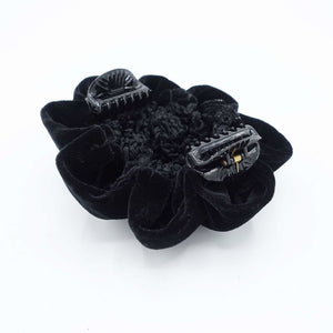 VeryShine velvet rhinestone embellished bun net snood hair claw clip
