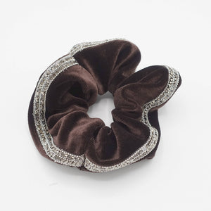 VeryShine velvet scrunchies bling rhinestone embellished hair elastics for women