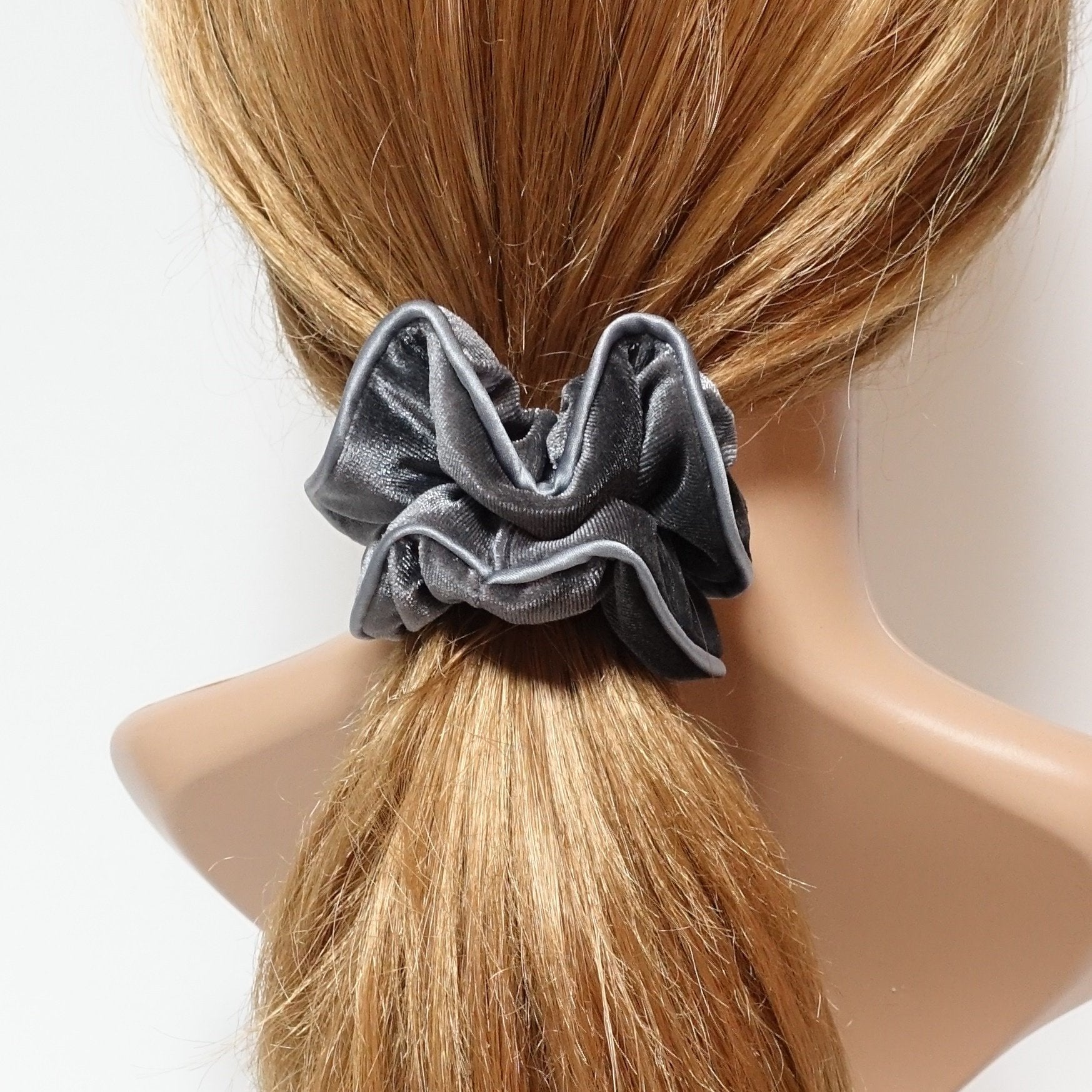 VeryShine velvet scrunchy with satin trim  medium size scrunchies women hair accessory