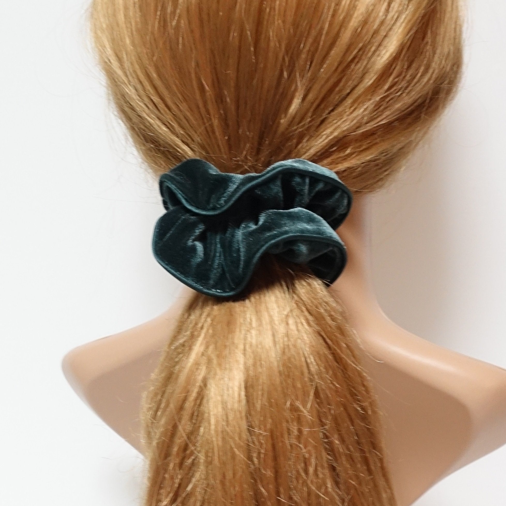 VeryShine velvet scrunchy with satin trim  medium size scrunchies women hair accessory