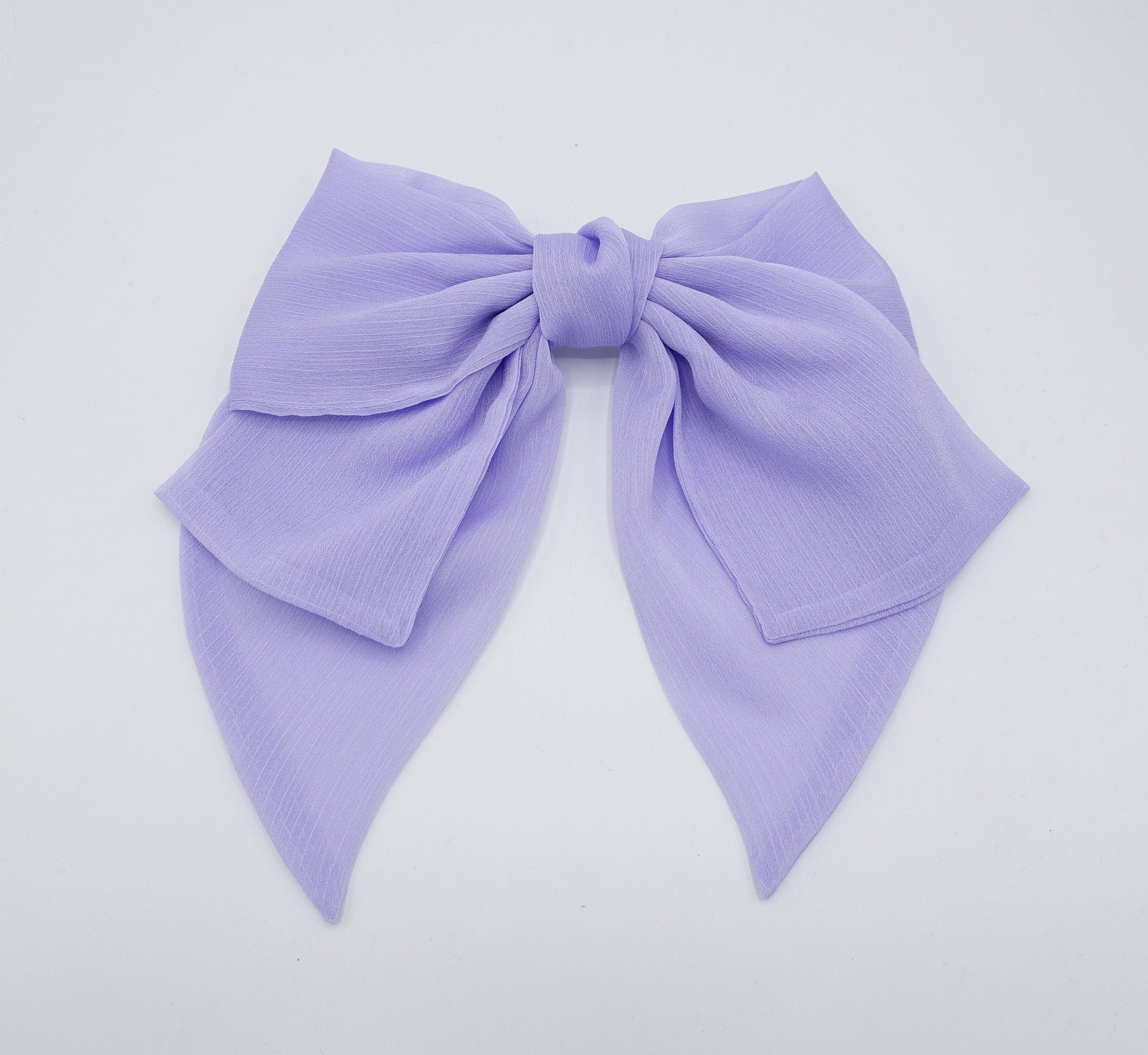 VeryShine chiffon 2 tails hair bow large hair accessory for women