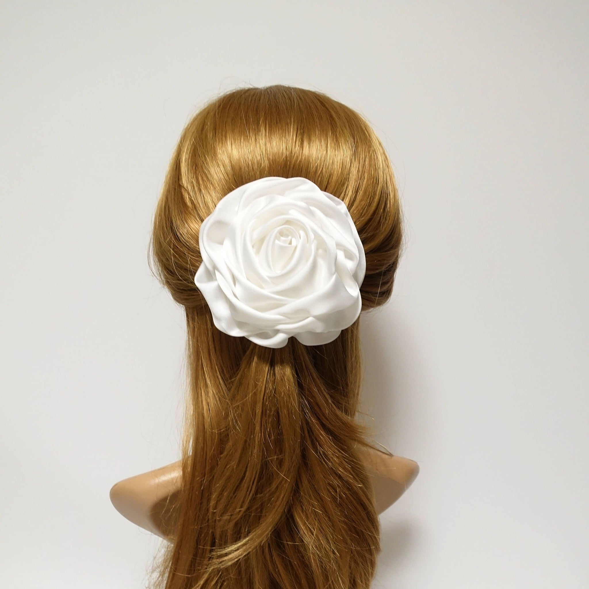 VeryShine White Rose Flower Hair Clip Women Flower Corsage Brooch Accessories