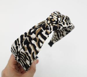 VeryShine White zebra animal print headband cross hairband leopard python zebra print twist hair accessory
