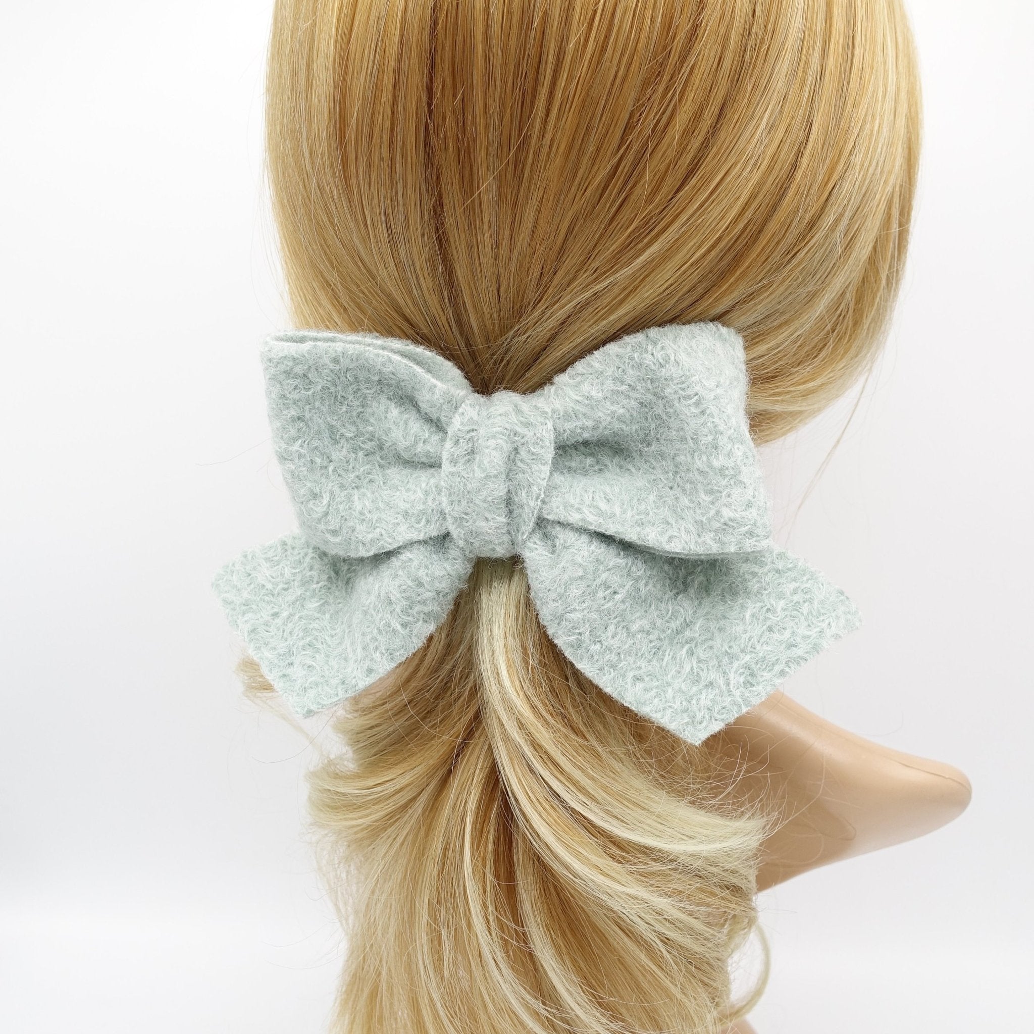 VeryShine woolen terry hair bow cute hair accessory for women