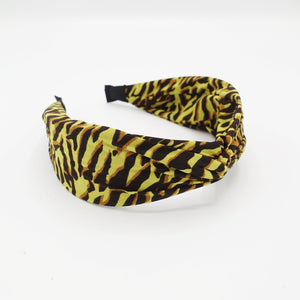 VeryShine Yellow zebra animal print headband cross hairband leopard python zebra print twist hair accessory