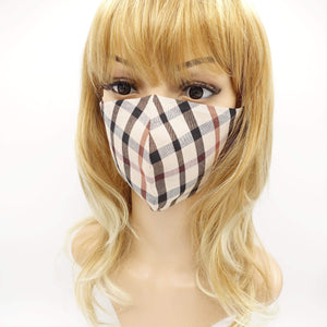 fashion face mask cotton check pattern reusable filter pock mask for women - veryshine.com